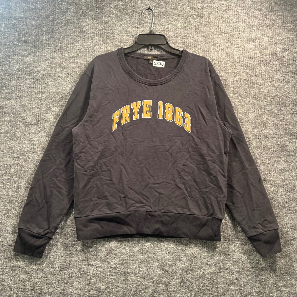 Frye 1863 Graphic Sweatshirt Mens Large Dark Gray Crew Neck Pullover